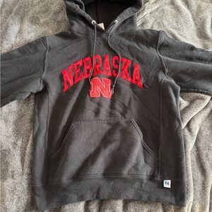 Russell Athletic Men's Dark Gray Hoodie with Red Logo